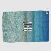 美しい穏カリブのやかな海モノグラムの ゴルフタオル (横)