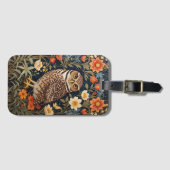 美しい穴居性アウルウィリアム・モリスインスパイア ラゲッジタグ (正面横)