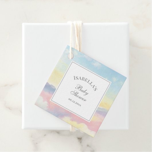 美しい空と雲赤ちゃんシャワーありがとう フェイバータグ (インサイチュ)