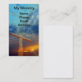 美しい空に対する古いキリスト教の十字 名刺 (正面/裏面)