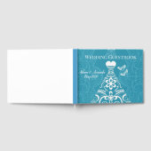 美しい空の青と白の花嫁結婚の ゲストブック (全面)