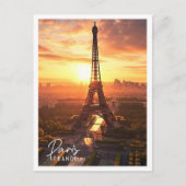 美しい空中表示のエッフェルタワーパリフランス ポストカード (正面)