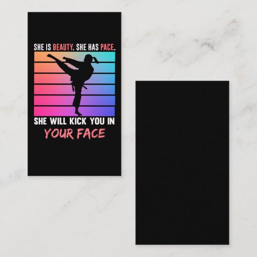 美しい空手ガールキックユーテコンドージウジツ 名刺 (正面/裏面)