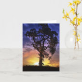 美しい空白の馬とオークの木のノートカード カード (黄色い花)