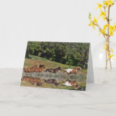 美しい空白の馬音グリーティングカード カード (黄色い花)