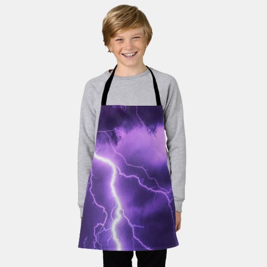 美しい空、雷 エプロン (着用した状態)