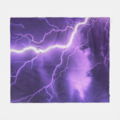 美しい空、雷 フリースブランケット (正面(横))
