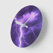 美しい空、雷 ラウンド壁時計 (傾斜)