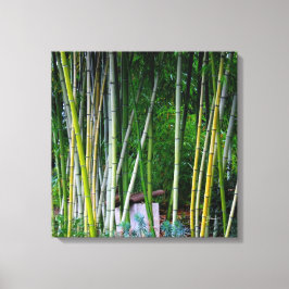 美しい竹林の緑の黄色と灰色 キャンバスプリント