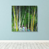 美しい竹林の緑の黄色と灰色 キャンバスプリント (インサイチュ (ウッドフロア))