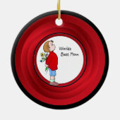 美しい第1場所のリボンの黒の影のオーナメント セラミックオーナメント (裏面)