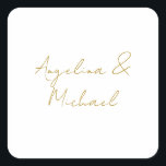 美しい筆文字のプロフェッショナルでエレガントなゴールドカラー スクエアシール<br><div class="desc">美しく芸術的な手書きの文字を探していますか?このシンプルで目を引くデザインはあなたにぴったりです。この商品は、見る人の心をすぐに印象付けます。繊細で上品なデザインは、あなたの人となりや家族の質をすぐに反映します。</div>