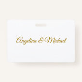 美しい筆文字のプロフェッショナルでエレガントなゴールドカラー バッジ (裏面)