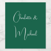 美しい筆文字 エレガントなグリーン シンプル お名前 ワインラベル (シングルラベル)