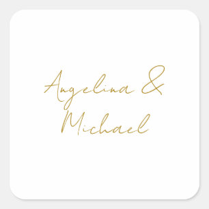 美しい筆文字 プロフェッショナル エレガント ゴールド スクエアシール