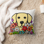 美しい精神の黄色のラブラドールのイラストレーション クッション (ブランケット)