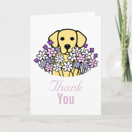 美しい精神の黄色のラブラドールのイラストレーション サンキューカード