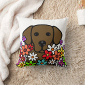 美しい精神チョコレートラブラドールのイラストレーション クッション (ブランケット)