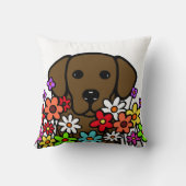 美しい精神チョコレートラブラドールのイラストレーション クッション (裏面)