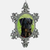 美しい精神ロットワイラークリスマス装飾 スノーフレークピューターオーナメント (左)