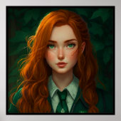 美しい紅少女アニメポスター ポスター (正面)