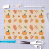 美しい紅葉とオレンジカボチャ 薄葉紙 (クラフト)