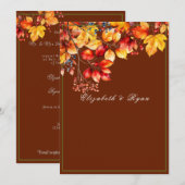 美しい紅葉とベリーの秋の結婚式 招待状 (正面/裏面)