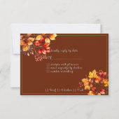 美しい紅葉と果実結婚秋 出欠カード (裏面)