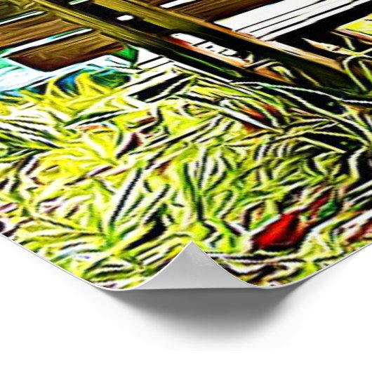 美しい紅葉と湖の反射 ポスター (角)