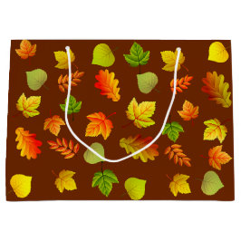 美しい紅葉オンブラウン ラージペーパーバッグ