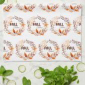 美しい紅葉パターン | 秋ビーブスホワイト キッチンタオル (折り畳み)