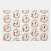 美しい紅葉パターン | 秋ビーブスホワイト キッチンタオル (横)