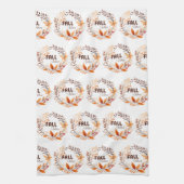 美しい紅葉パターン | 秋ビーブスホワイト キッチンタオル (縦)