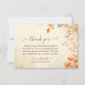 美しい紅葉秋の結婚式 サンキューカード (正面)