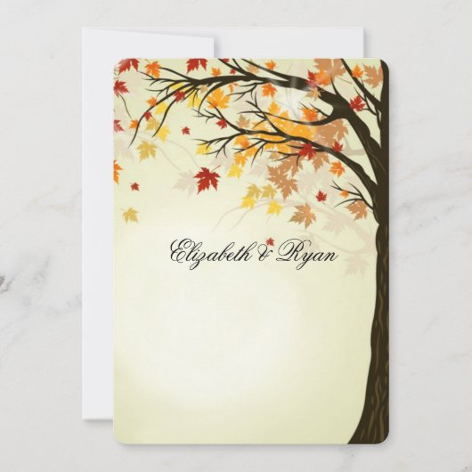 美しい紅葉結婚秋 招待状 (正面)