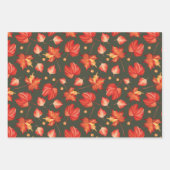 美しい紅葉葉 ラッピングペーパーシート (正面3)