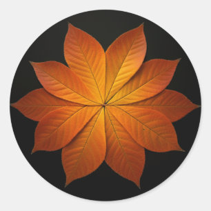 美しい紅葉 ラウンドシール