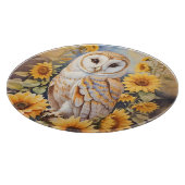 美しい納屋フクロウとヒマワリ カッティングボード (角)