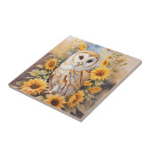 美しい納屋フクロウとヒマワリ タイル (側面)