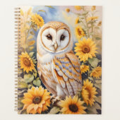 美しい納屋フクロウとヒマワリ プランナー手帳