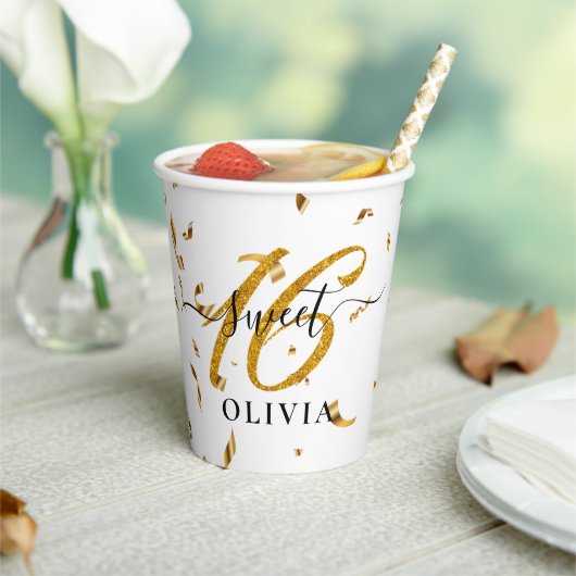 美しい紙吹雪甘い16 16紙カップ 紙コップ (インサイチュ)