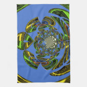 美しい素晴らしいかわいい素敵なアフリカンブルーデザイン キッチンタオル (縦)