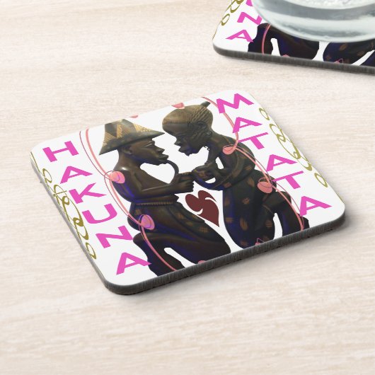 美しい素晴らしいアフリカのカップル:ロマンチックな芸術 コースター (左側)