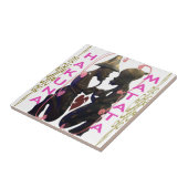 美しい素晴らしいアフリカのカップル：ロマンチックな芸術 タイル (側面)