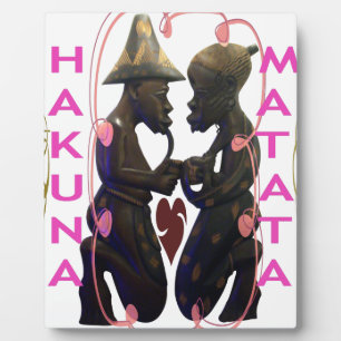 美しい素晴らしいアフリカのカップル:ロマンチックな芸術 フォトプラーク
