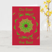 美しい素晴らしいアフリカの民族部族のレッドアート カード (黄色い花)