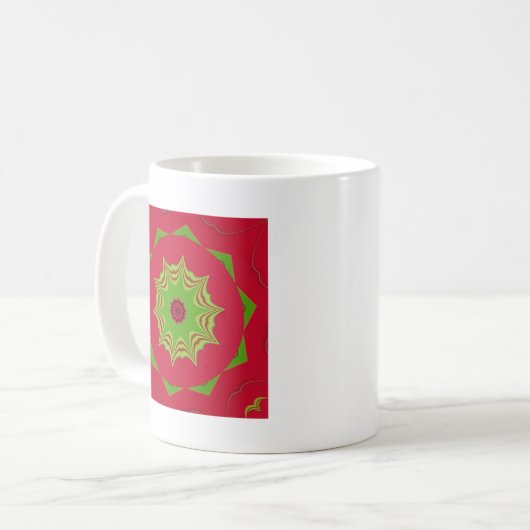 美しい素晴らしいアフリカの民族部族のレッドアート コーヒーマグカップ (正面左)