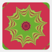 美しい素晴らしいアフリカの民族部族のレッドアート スクエアシール (正面)