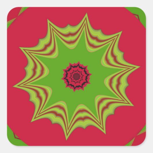 美しい素晴らしいアフリカの民族部族のレッドアート スクエアシール (正面)