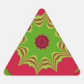 美しい素晴らしいアフリカの民族部族のレッドアート 三角形シール (正面)